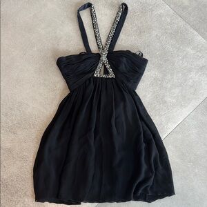 Roberto Cavalli  Black Dress with Embellished Straps